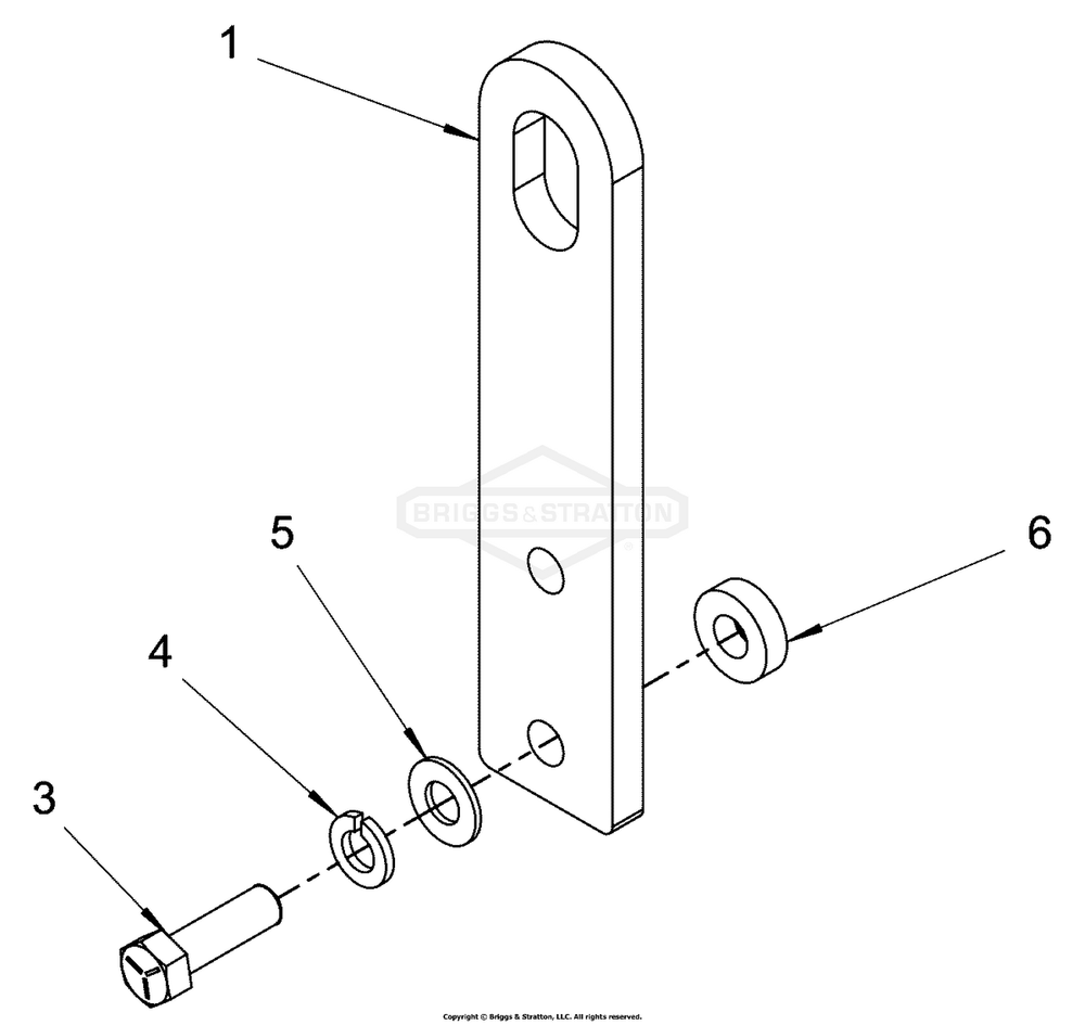 Engine Group - Lift Eye And Belt Diagram and Parts List for 076158-02  Briggs and Stratton Generator